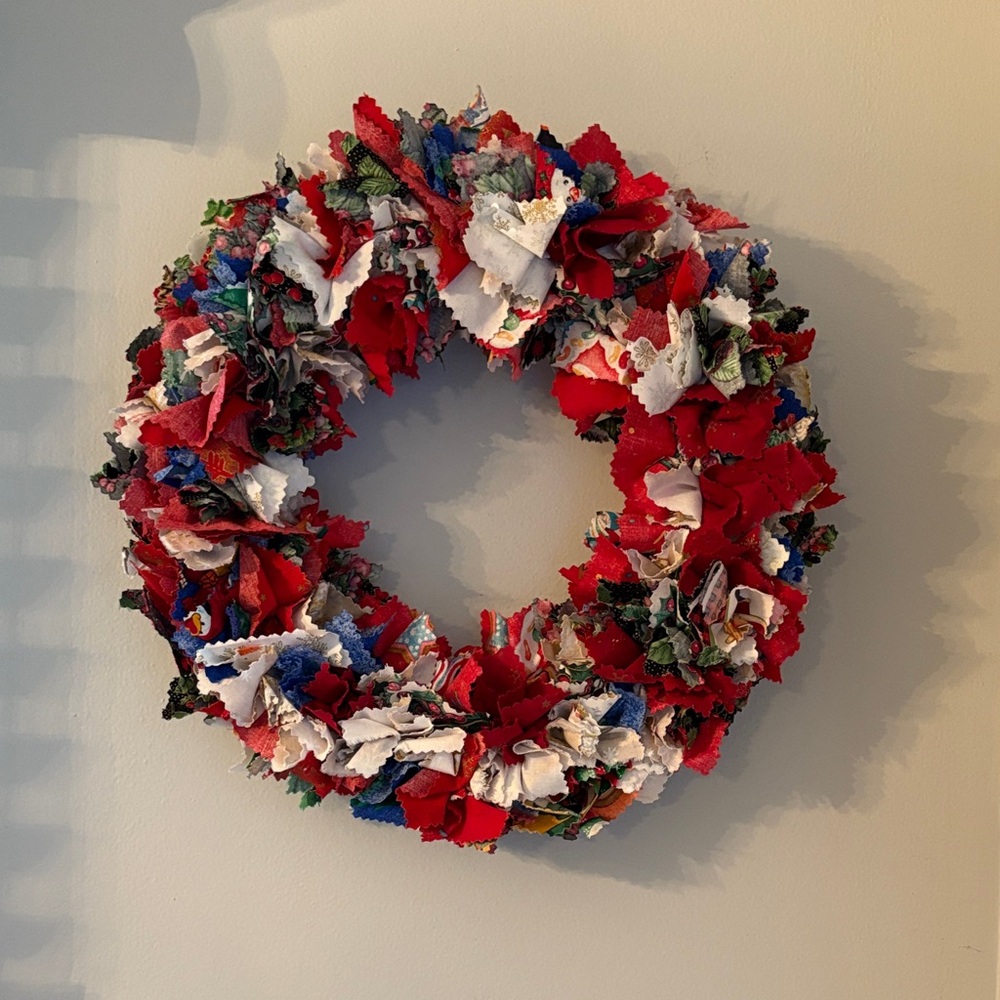 Vibrant Multicolor Fabric Wreath